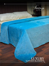 Sky blue Luxury AC Emboss Fleece Blanket